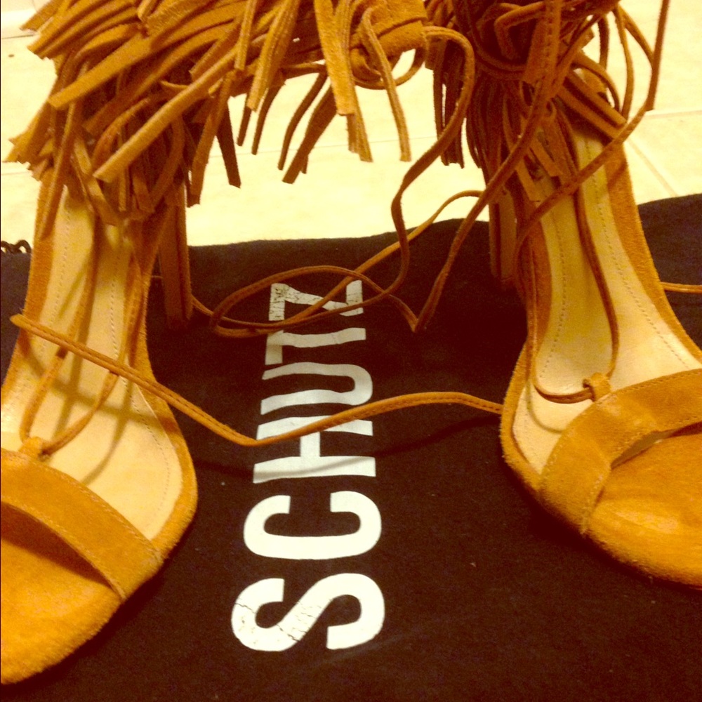 Schutz Kija Brown Suede Heels